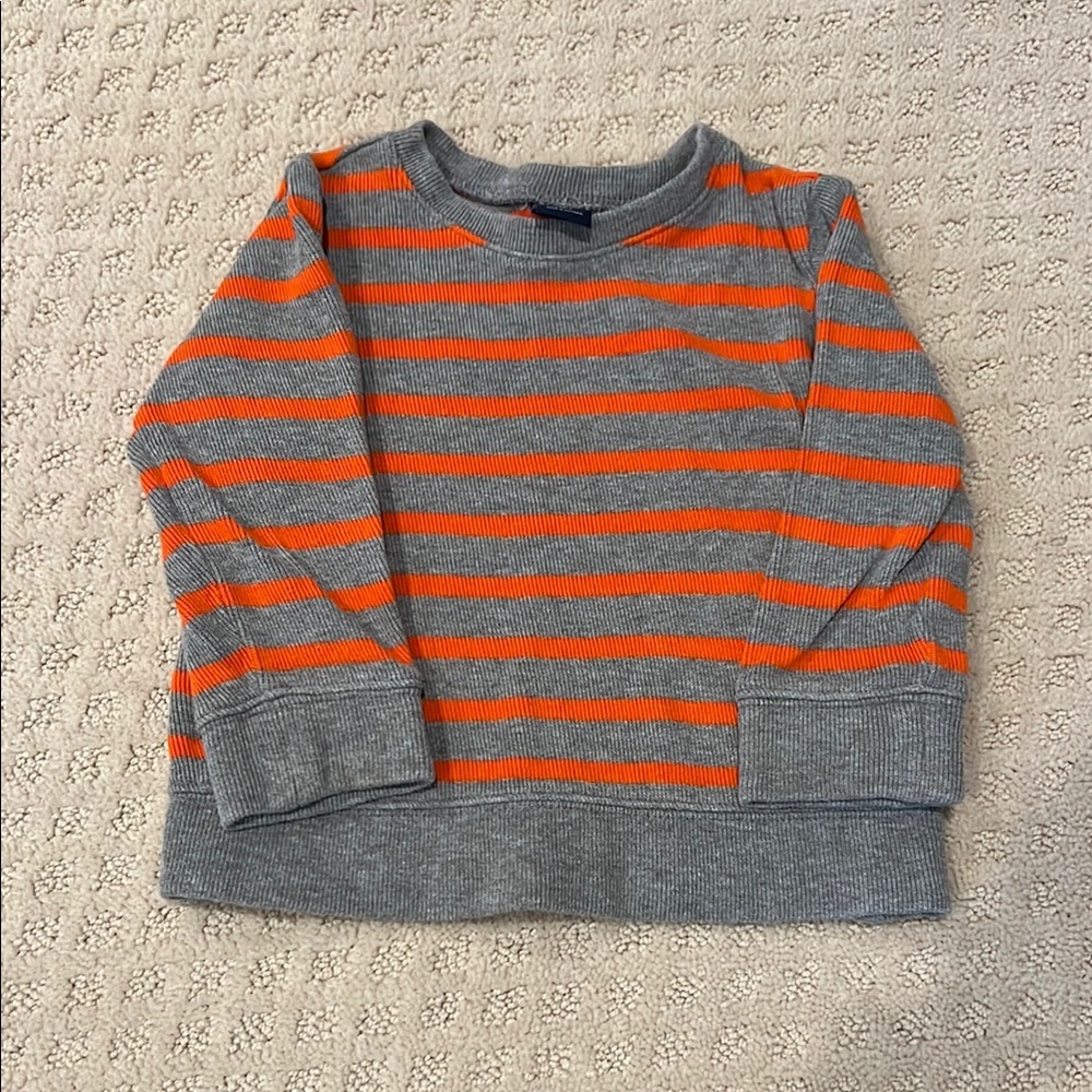 babyGap Gray and Orange Striped Sweater